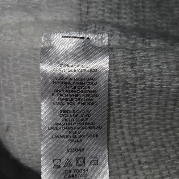 Loft Striped Fringe Open Front Poncho Sweater One Size - Picture 6 of 6